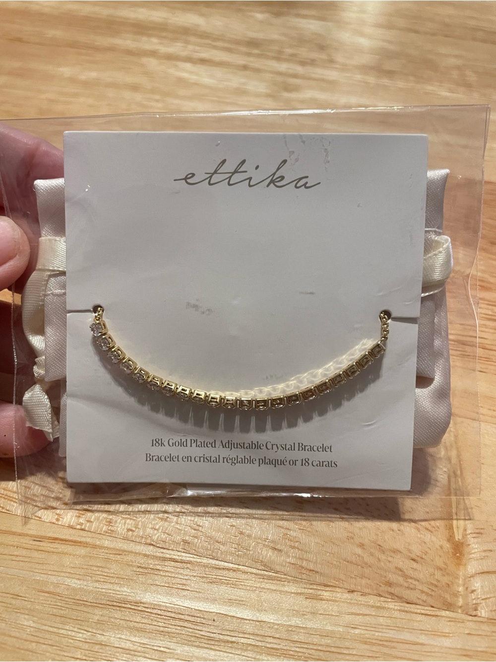 ettika Gold Crystal Bar Bracelet